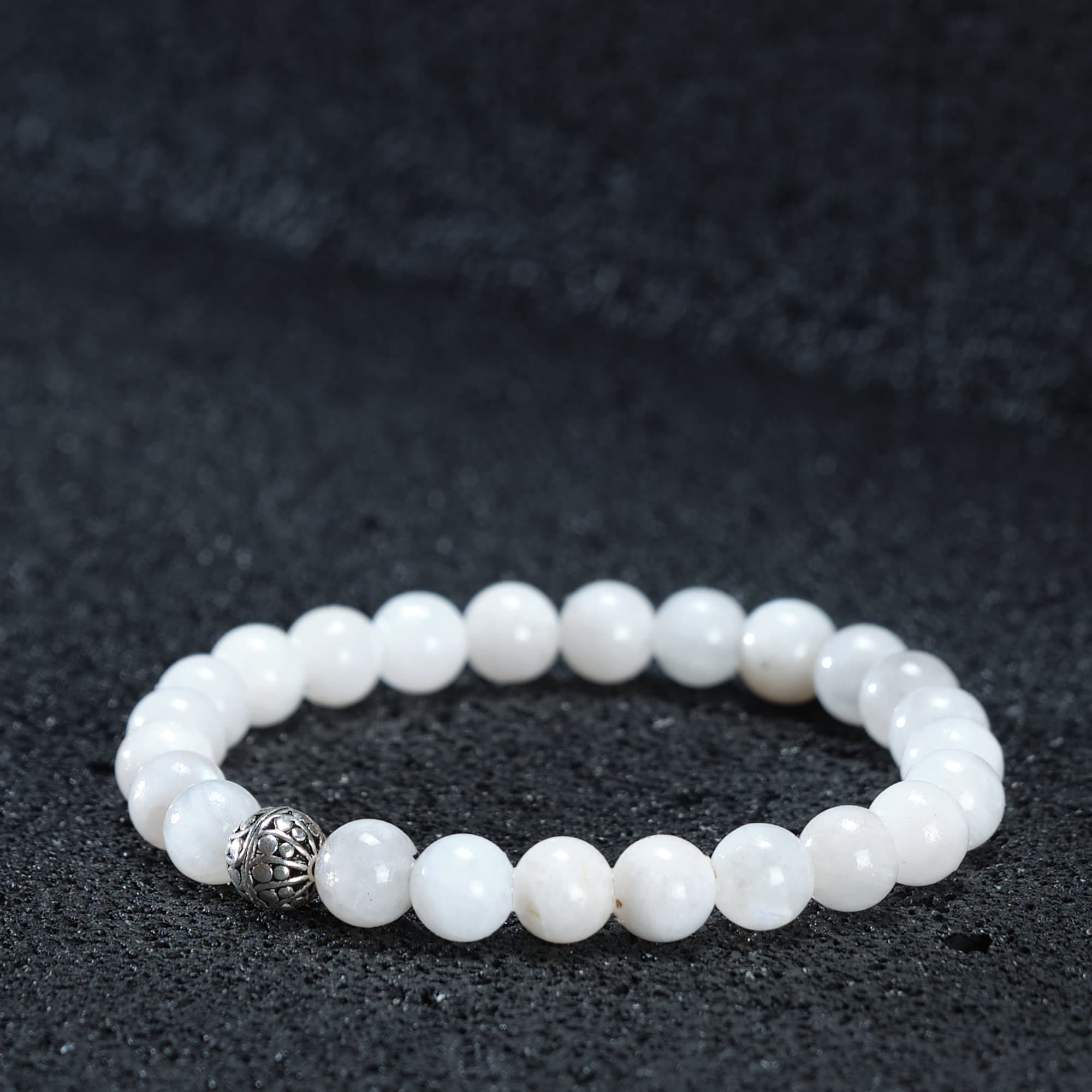 Natural Moonstone Beaded Gemstone Healing Bracelet, Meditation yoga Jewelry, Gift for Her