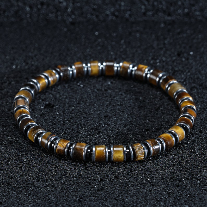 Unveil his unique charm with the Mens Certified Tigers Eye & Hematite Bracelet. Exquisite accessories that mirror his individuality.