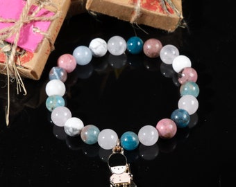 Certified Crystal Gift Bracelet, Bead Natural Stone Bracelet, Unique Mothers Day Gift, Dainty Gemstone Bracelet, Healing Crystal