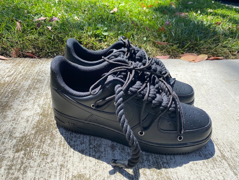 Custom All White or All Black Air Forces With Rope Laces and Etsy UK