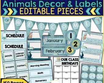 Under the Sea Ocean Animals Classroom Décor and Labels