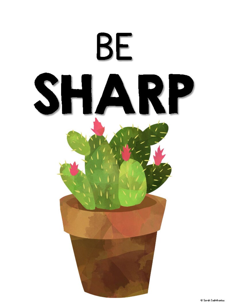 Cactus Cacti Theme Motivational Posters Classroom Decor - Etsy