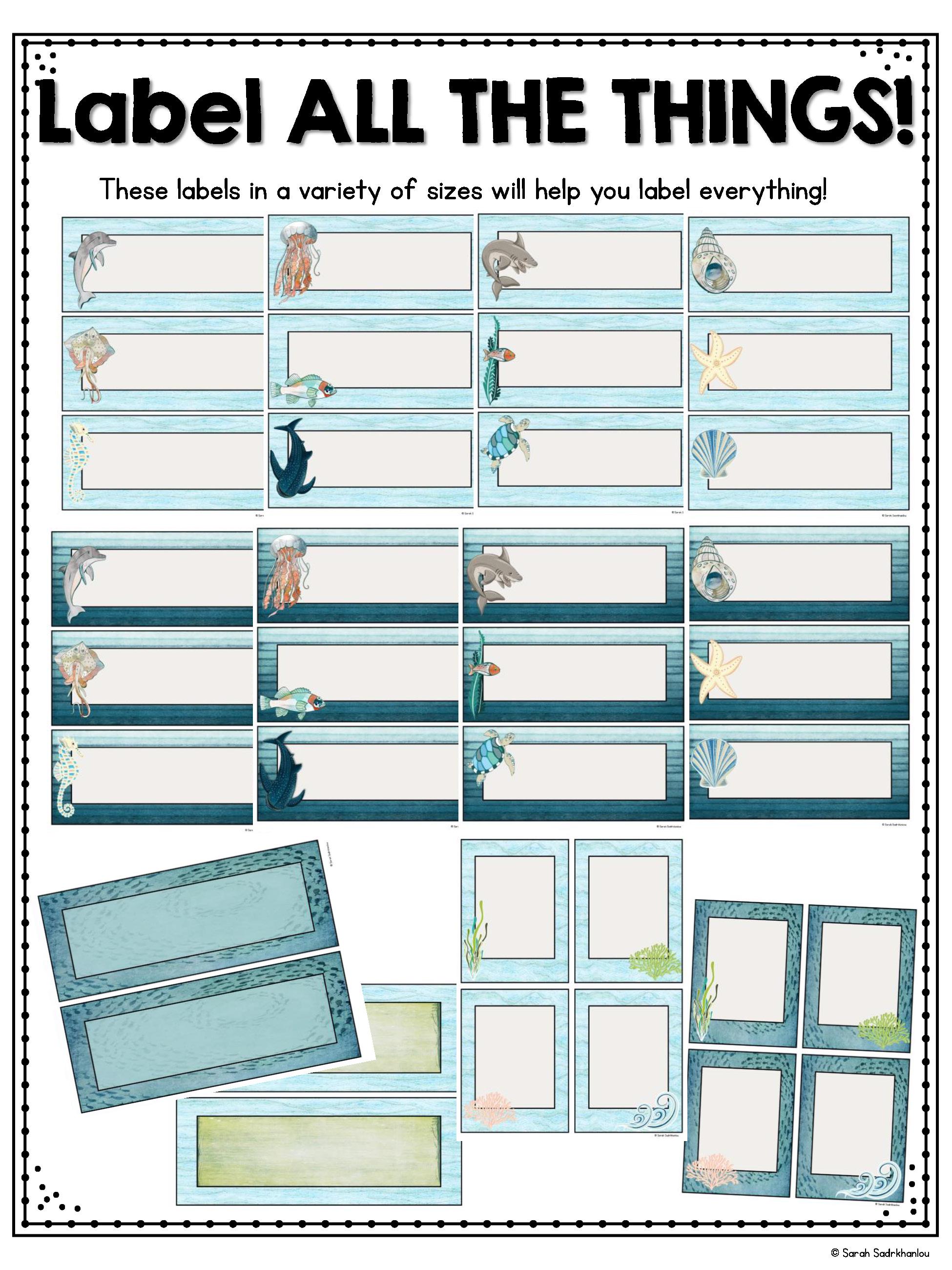Under the Sea Ocean Animals Classroom Décor and Labels - Etsy