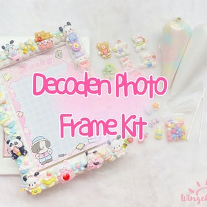 Decoden Photo Frame Cream Glue and Charms Kit ,Decoden Kits for Beginners, Decoden Projects,DIY Kits