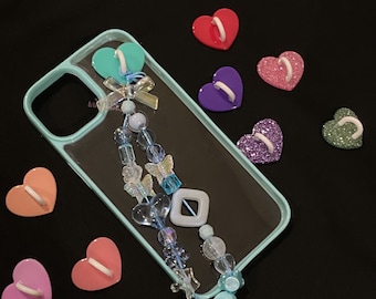 Heart Shaped Phonecase Chain holder, Phone chain grip hook