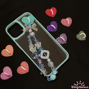Heart Shaped Phonecase Chain holder, Phone chain grip hook