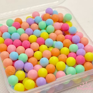 Candy Color No Hole Beads 6mm mix with container, decorative fake Candy beads, colorful beads with no holes