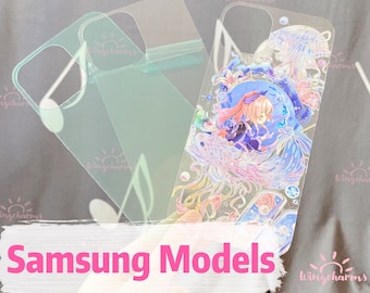 Tarjeta decorativa para teléfono Samsung, tarjeta transparente con fondo, tarjeta de respaldo para teléfono, tarjeta transparente para fundas de teléfono, tarjeta adhesiva decorativa para teléfono.