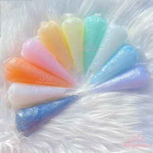 SHINE Pastel Decoden Glitter Jelly Based Cream Glue , Fake Whipped Cream,Glue for Decoden Phone Cases, With Piping Tips 50g