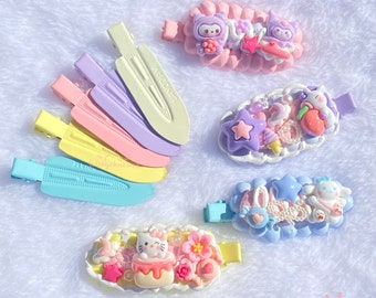 No crease hair clips decoden DIY Blank (pack of five)