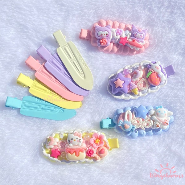 No crease hair clips decoden DIY Blank (pack of five)