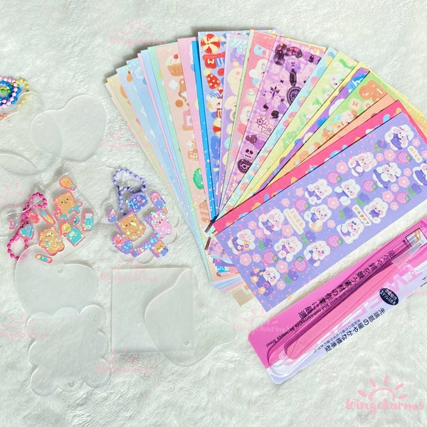 Deco Sticker Key Chains Set, Beginner Deco Sticker key chain kit