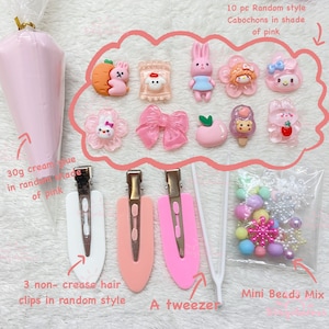 Decoden Hair Clips Kit ,Decoden Kits for Beginners, Decoden Hair Clips,Decoden Projects,DIY Kits