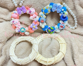 Decoden ornament rattan ring, Decoden rattan circle, Decoden Ornament, Decoden blanks
