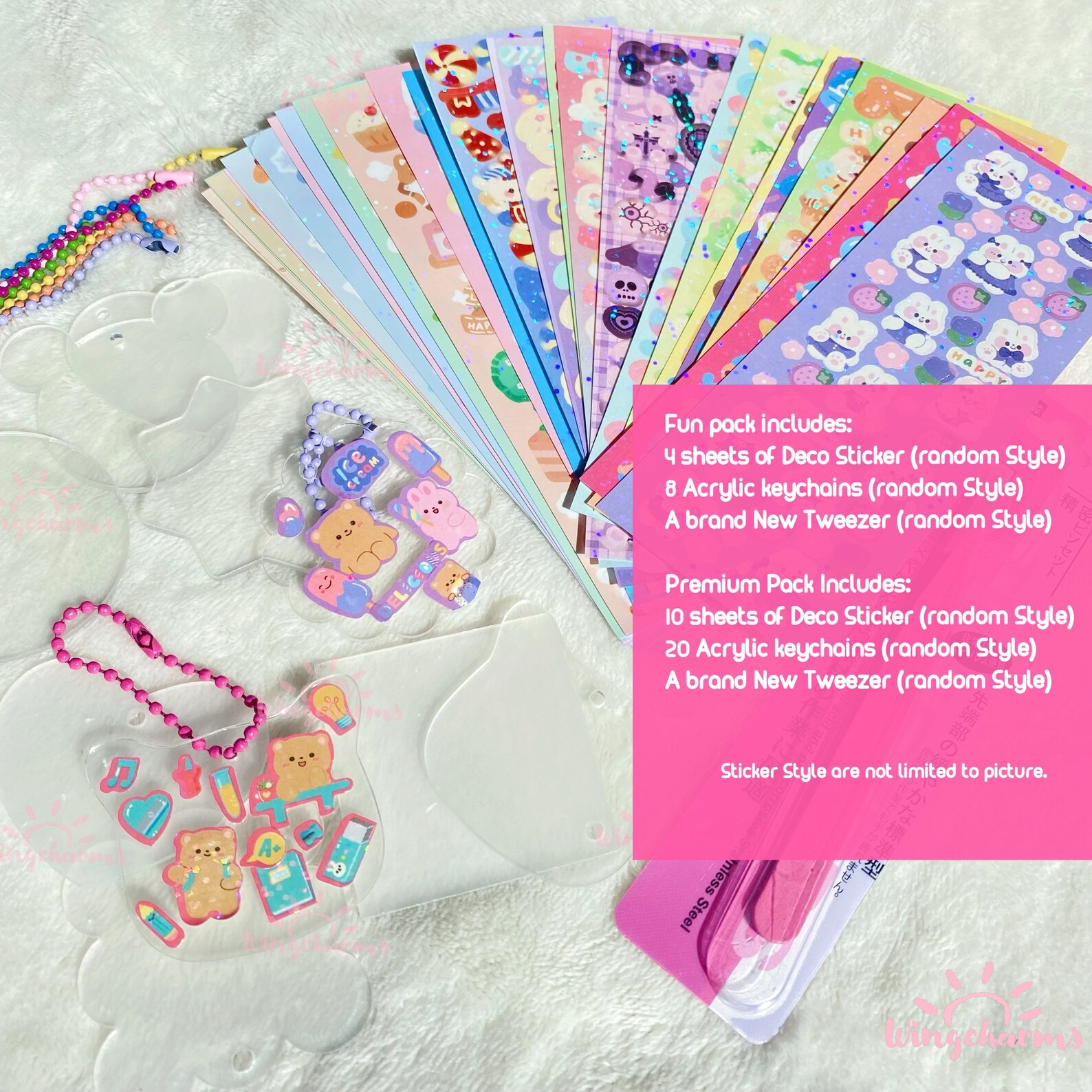 Sticker Keychain Deco Sticker Key Chains Set, Beginner Deco Sticker Key Chain Kit - Etsy