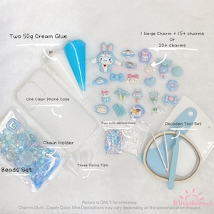 Decoden Cream Glue and Charms Phonecase Kit ,Decoden Kits for Beginners, Decoden Projects,DIY Kits image 4