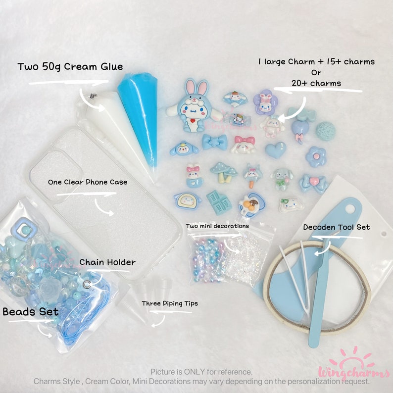 Decoden Cream Glue and Charms Phonecase Kit ,Decoden Kits for Beginners, Decoden Projects,DIY Kits image 4