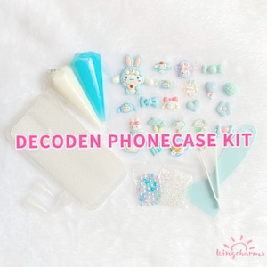 Decoden Cream Glue and Charms Phonecase Kit ,Decoden Kits for Beginners, Decoden Projects,DIY Kits image 1