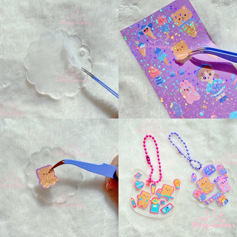Sticker Keychain Deco Sticker Key Chains Set, Beginner Deco Sticker Key Chain Kit - Etsy