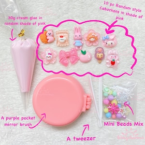 Decoden Pocket mirror brush Kit ,Decoden Kits for Beginners, Decoden Pocket Mirror Brush,Decoden Projects,DIY Kits