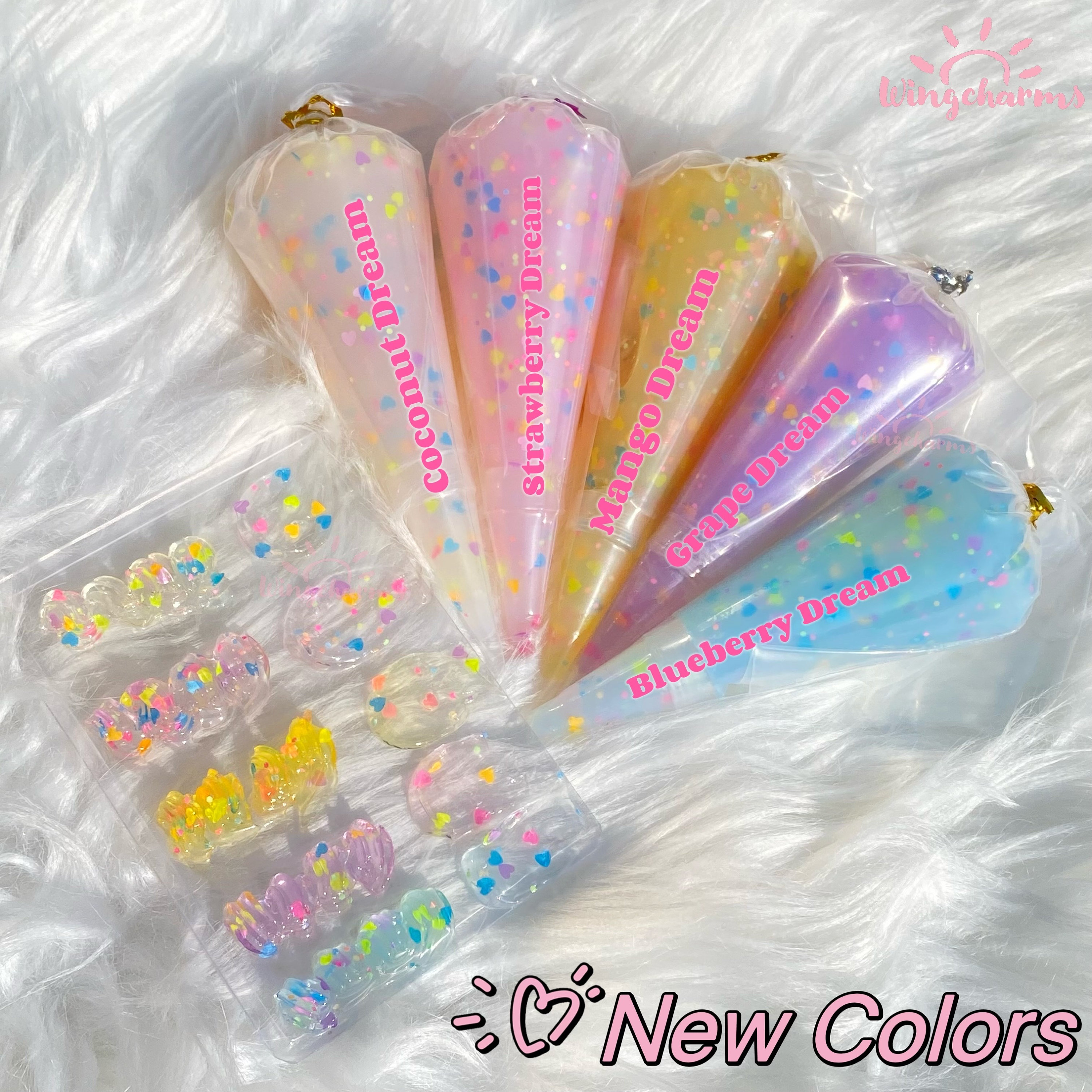Rainbow Iridescent Decoden Glitter Jelly Based Cream Glue, Fake