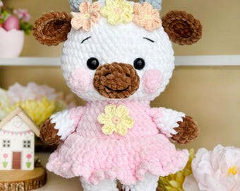 DIY Amigurumi Cow Crochet Pattern: Easy Nosew Plush Toy tutorial (PDF Download)