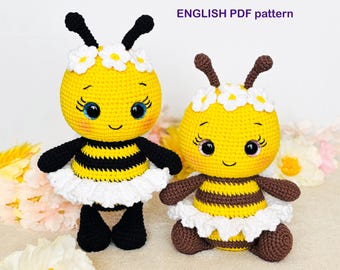 DIY Amigurumi Bee Crochet Pattern: Easy nosew amigurumi pattern (PDF download)