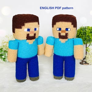 DIY Amigurumi Blocky Man Crochet Pattern - Pixel Style Doll - PDF tutorial - Instant Download doll pattern
