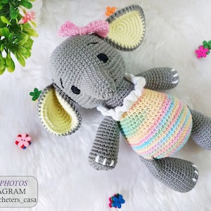 Crochet PATTERN elephant, Crochet elephant amigurumi pattern, Amigurumi elephant, Cute animals pattern, Easy crochet pattern image 10