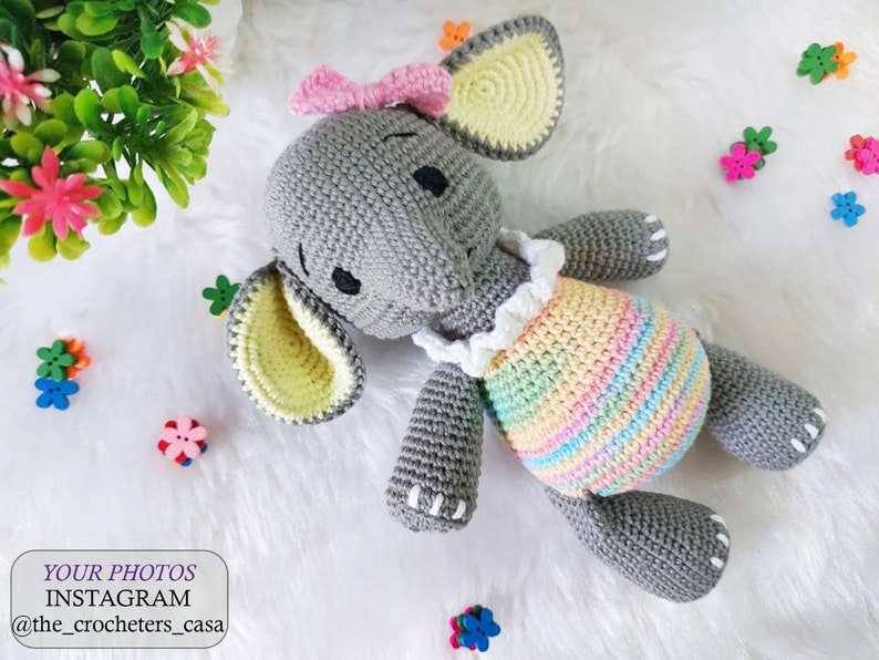 Crochet PATTERN elephant, Crochet elephant amigurumi pattern, Amigurumi elephant, Cute animals pattern, Easy crochet pattern image 10