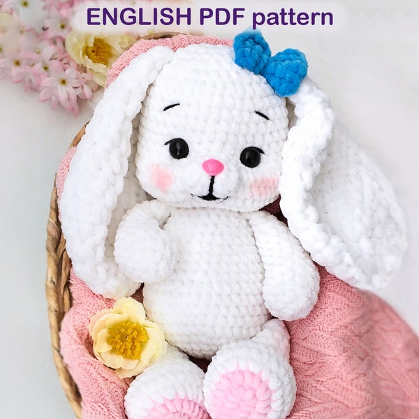 Crochet plush bunny PATTERN PDF - Easy amigurumi bunny pattern