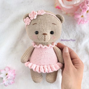 Crochet bear PATTERN PDF Amigurumi teddy bear pattern Rosie the ballerina bear Easy crochet toy pattern image 2