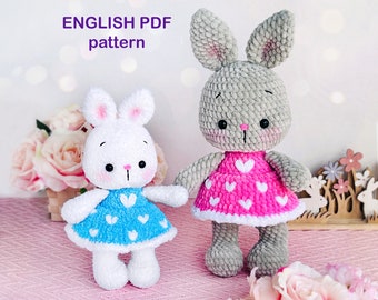 DIY Cute Bunny Amigurumi Crochet Pattern - PDF tutorial - Instant Download - Nosew pattern