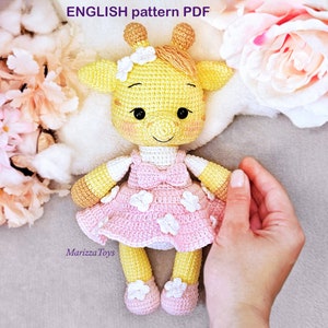 DIY Crochet Giraffe PATTERN PDF - Grace the giraffe girl amigurumi pattern
