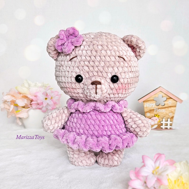 Easy Crochet Bear PATTERN pdf DIY Amigurumi Teddy Amigurumi teddy bear pattern Mimi the plush ballerina bear image 3