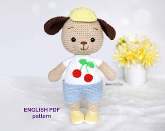 DIY Crochet PATTERN dog PDF - Crochet dog amigurumi pattern - Crochet puppy pattern, Easy crochet pattern, Amigurumi puppy, Baby gifts