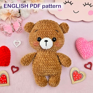 Tutorial fai da te per orsacchiotto amigurumi in PDF – Schema per uncinetto facile per il naso