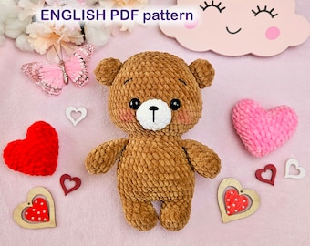 DIY Teddy Bear Amigurumi Tutorial PDF – Easy Nosew Crochet Pattern