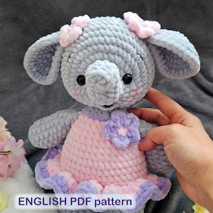 DIY Crochet PATTERN elephant PDF, Crochet elephant amigurumi pattern, Amigurumi elephant, Cute animals pattern, Easy crochet pattern