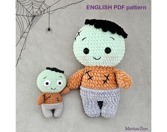 Easy Crochet Zombie PATTERN pdf - DIY Amigurumi zombie - Amigurumi Halloween pattern - Cute plush zombie amigurumi