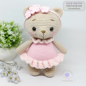 Crochet bear PATTERN PDF Amigurumi teddy bear pattern Rosie the ballerina bear Easy crochet toy pattern image 10