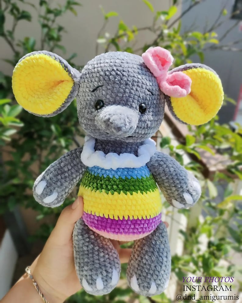 Crochet PATTERN elephant, Crochet elephant amigurumi pattern, Amigurumi elephant, Cute animals pattern, Easy crochet pattern image 4