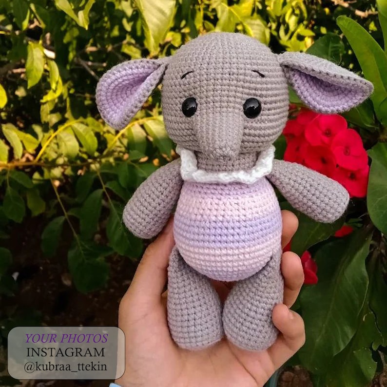 Crochet PATTERN elephant, Crochet elephant amigurumi pattern, Amigurumi elephant, Cute animals pattern, Easy crochet pattern image 7