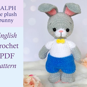 Crochet PATTERN bunny, Crochet bunny amigurumi pattern, Plush bunny, Amigurumi rabit, Cute animals pattern, Easy crochet pattern