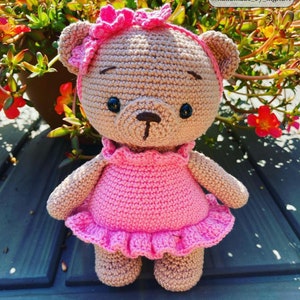 Crochet bear PATTERN PDF Amigurumi teddy bear pattern Rosie the ballerina bear Easy crochet toy pattern image 8