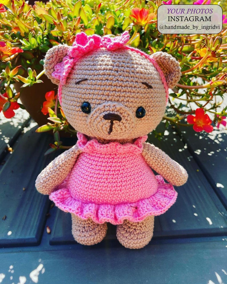 Crochet bear PATTERN PDF Amigurumi teddy bear pattern Rosie the ballerina bear Easy crochet toy pattern image 8