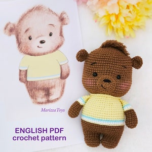 Schema fai da te all'uncinetto orso PDF - Schema amigurumi orso all'uncinetto = Schema orsetto - Schema animali carini - Schema uncinetto facile