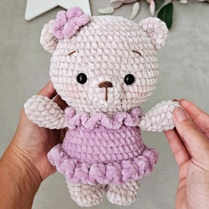 Easy Crochet Bear PATTERN pdf DIY Amigurumi Teddy Amigurumi teddy bear pattern Mimi the plush ballerina bear image 5