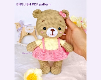 DIY Crochet PATTERN bear PDF - Crochet bear amigurumi pattern - Easy crochet pattern