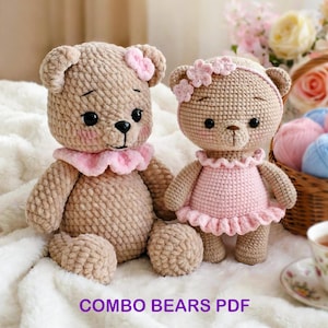 DIY Crochet BEARS Pattern PDF, Crochet plush bear pattern, Easy crochet patterns bundle